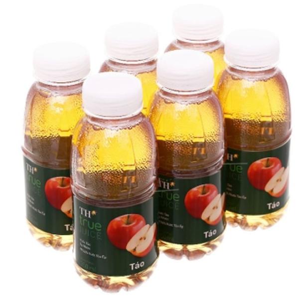 Lốc 6 chai nước táo tự nhiên TH True Juice 350ml